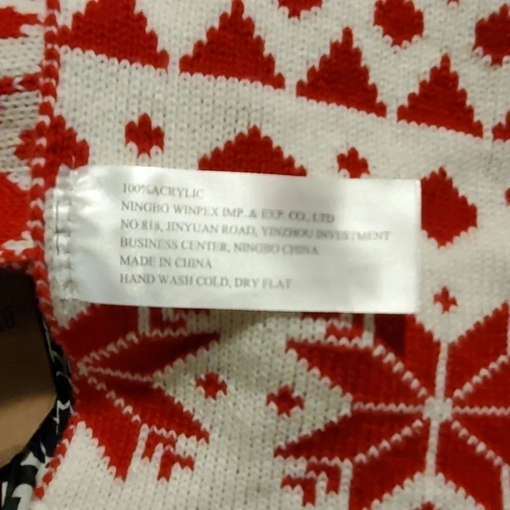 Scarf & head band red/white one size